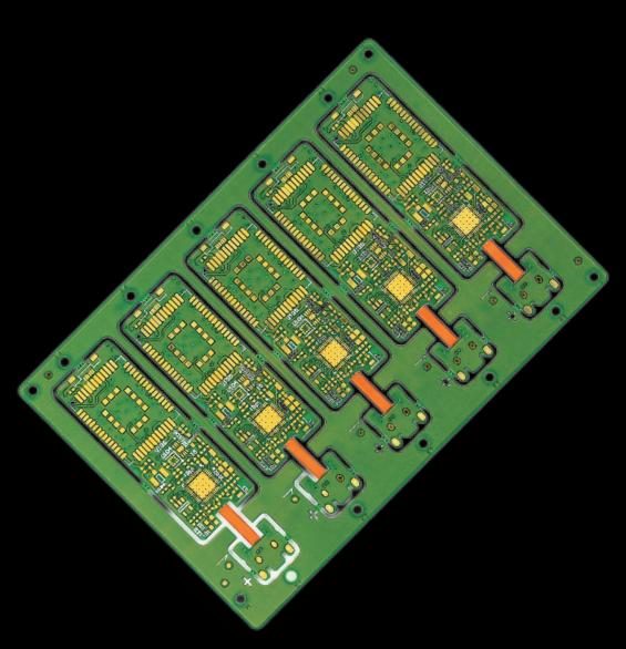 Panelised assembled PCBA with multiple identical boards