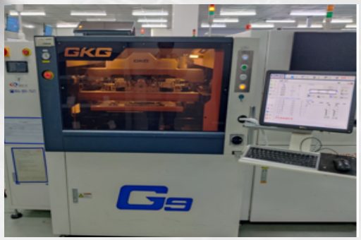 GKG G9 automatic solder paste printer on the SMT line